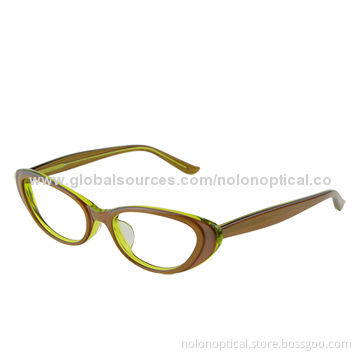 Fashion cat shape acetate retro eye glass frames, logo can be printed